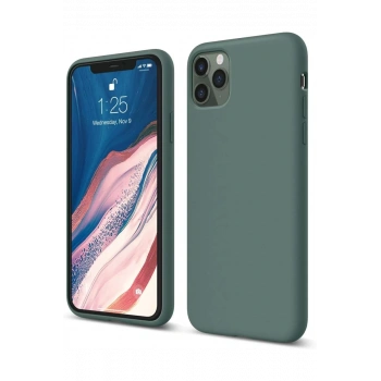 Apple iPhone 11 Pro Kılıf First Silikon - Koyu Yeşil