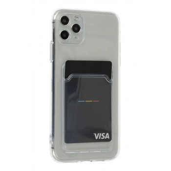 Apple iPhone 11 Pro Max Uyumlu Kılıf Kart Şeffaf Silikon - Şeffaf