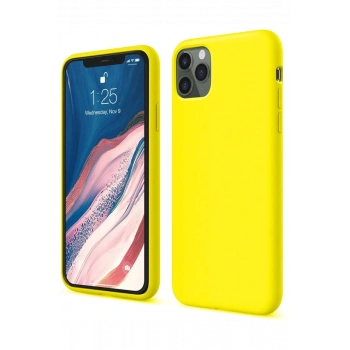 Apple iPhone 11 Pro Uyumlu Kılıf First Silikon - Sarı