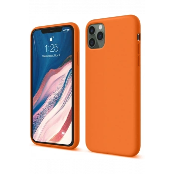 Apple iPhone 11 Pro Uyumlu Kılıf First Silikon - Turuncu