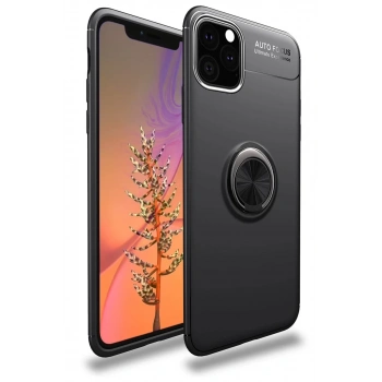Apple iPhone 11 Pro Uyumlu Kılıf Range Yüzüklü Silikon - Siyah