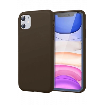 Apple iPhone 11 Uyumlu Kılıf First Silikon - Kahverengi