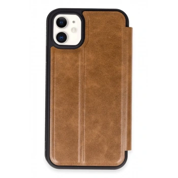 Apple iPhone 11 Uyumlu Kılıf Flip Cover - Taba
