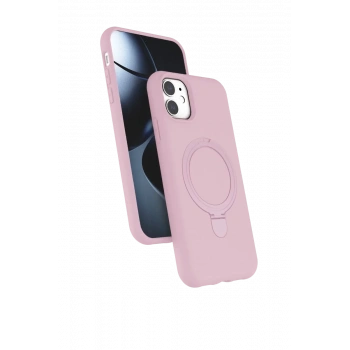 Apple iPhone 11 Uyumlu Regal Magsafe Standlı Kapak - Açık Pembe