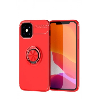 Apple iPhone 12 Mini Uyumlu Kılıf Range Yüzüklü Silikon - Kırmızı