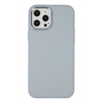 Apple iPhone 12 Pro Max Uyumlu Kılıf Asya Deri Silikon - Sierra Blue