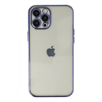 Apple iPhone 12 Pro Max Uyumlu Kılıf Lensli Silikon - Mor