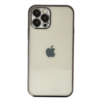 Apple iPhone 12 Pro Max Uyumlu Kılıf Lensli Silikon - Siyah