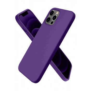 Apple iPhone 12 Pro Uyumlu Kılıf First Silikon - Mürdüm