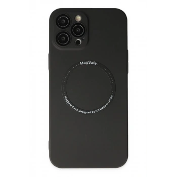 Apple iPhone 12 Pro Uyumlu Kılıf Jack Magneticsafe Lens Silikon - Siyah