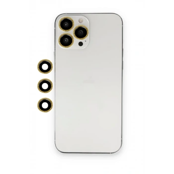 Apple iPhone 12 Pro Uyumlu Shine Kamera Lens - Gold