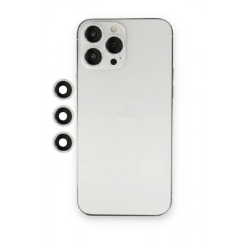 Apple iPhone 12 Pro Uyumlu Shine Kamera Lens - Gümüş