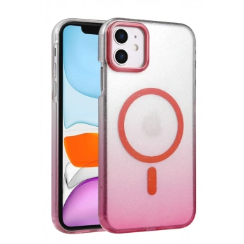 Apple iPhone 12 Uyumlu Glossy Magsafe Kapak - Pembe