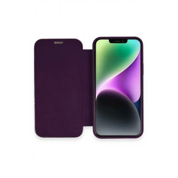 Apple iPhone 12 Uyumlu Kılıf Dolpin Kapaklı - Derin Mor