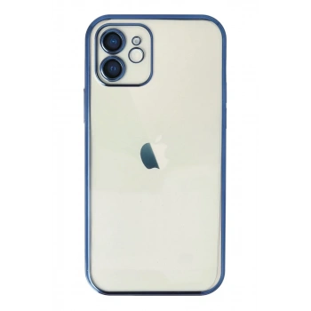 Apple iPhone 12 Uyumlu Kılıf Lensli Silikon - Lacivert