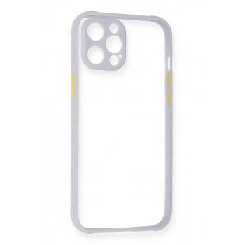 Apple iPhone 12 Uyumlu Kılıf Miami Şeffaf Silikon - Lila
