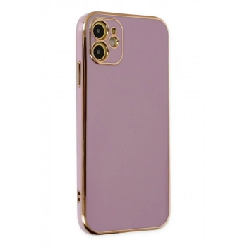 Apple iPhone 12 Uyumlu Kılıf Volet Silikon - Mor