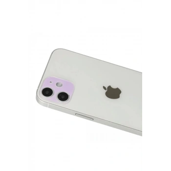 Apple iPhone 12 Uyumlu Rainbow Kamera Lens Koruma Cam - Mor
