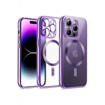 Apple iPhone 13 Pro Max Uyumlu Kılıf Kross Magneticsafe Kapak - Mor