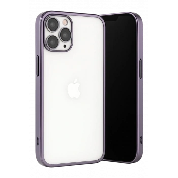 Apple iPhone 13 Pro Max Uyumlu Kılıf Lensli Silikon - Mor