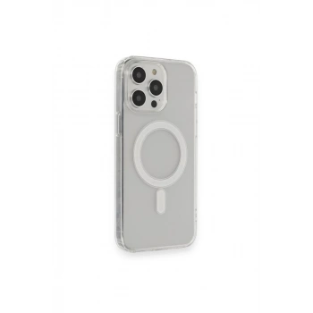Apple iPhone 13 Pro Max Uyumlu Kılıf Matte Şeffaf Magneticsafe - Şeffaf
