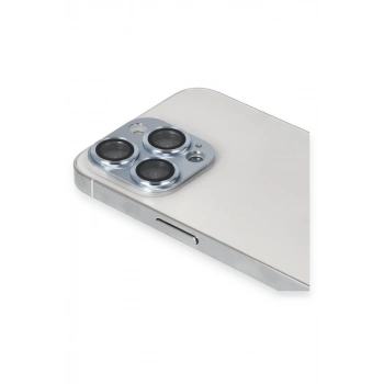 Apple iPhone 13 Pro Max Uyumlu Pers Alüminyum Kamera Lens - Sierra Blue