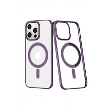 Apple iPhone 13 Pro Uyumlu Kılıf Element Magneticsafe Sert Kapak - Derin Mor
