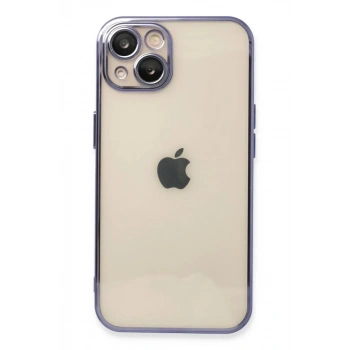 Apple iPhone 13 Uyumlu Kılıf Lensli Silikon - Mor