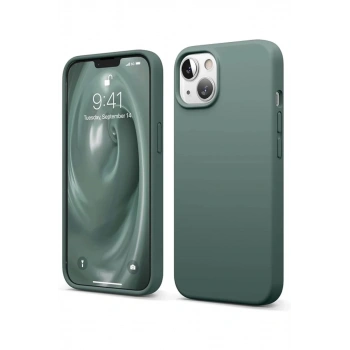 Apple iPhone 14 Kılıf First Silikon - Koyu Yeşil