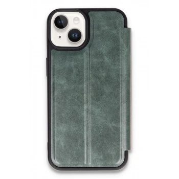 Apple iPhone 14 Kılıf Flip Cover - Koyu Yeşil