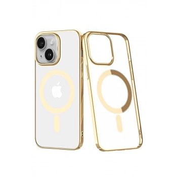 Apple iPhone 14 Plus Uyumlu Kılıf Element Magneticsafe Sert Kapak - Gold
