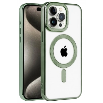 Apple iPhone 14 Pro Max Kılıf Kronos Magsafe Kapak - Koyu Yeşil