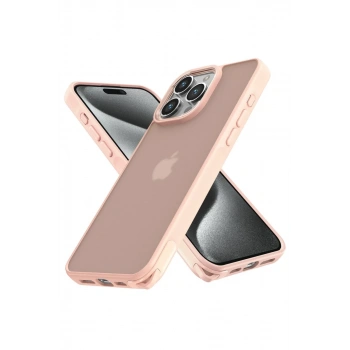Apple iPhone 14 Pro Max Uyumlu Kılıf Elegant Kapak - Pudra