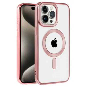 Apple iPhone 14 Pro Max Uyumlu Kılıf Kronos Magsafe Kapak - Rose Gold