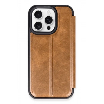 Apple iPhone 14 Pro Uyumlu Kılıf Flip Cover - Taba