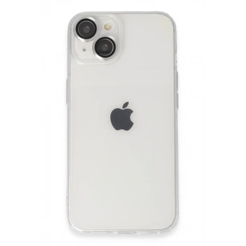 Apple iPhone 14 Uyumlu Kılıf Luko Lens Silikon - Gümüş