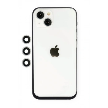 Apple iPhone 14 Uyumlu Shine Kamera Lens - Gümüş