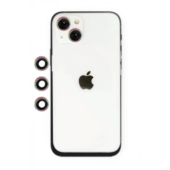 Apple iPhone 14 Uyumlu Shine Kamera Lens - Rainbow