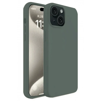 Apple iPhone 15 Kılıf First Silikon - Koyu Yeşil