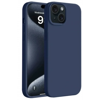 Apple iPhone 15 Plus Uyumlu Kılıf First Silikon - Lacivert