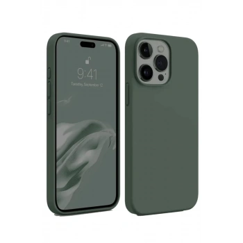 Apple iPhone 15 Pro Kılıf First Silikon - Koyu Yeşil