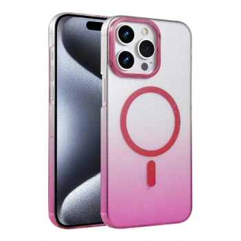Apple iPhone 15 Pro Max Uyumlu Glossy Magsafe Kapak - Pembe