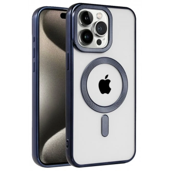 Apple iPhone 15 Pro Max Uyumlu Kılıf Kronos Magsafe Kapak - Lacivert