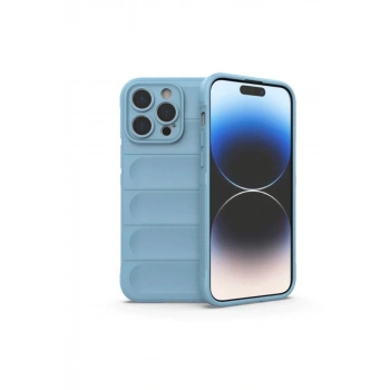 Apple iPhone 15 Pro Max Uyumlu Kılıf Optimum Silikon - Sky Blue