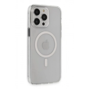 Apple iPhone 15 Pro Max Uyumlu Kılıf Tron Şeffaf Magsafe Kapak - Şeffaf