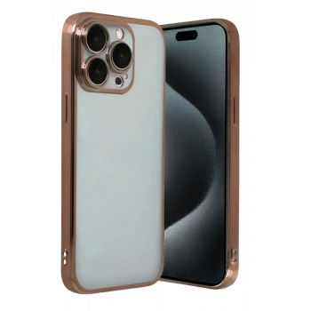 Apple iPhone 15 Pro Max Uyumlu Lensli Silikon - Çöl Titanyum