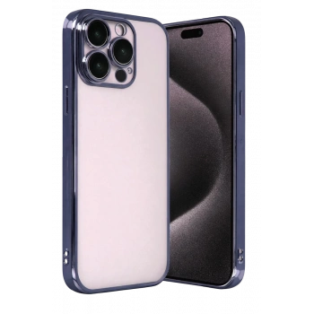 Apple iPhone 15 Pro Max Uyumlu Lensli Silikon - Lacivert