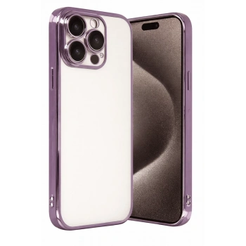 Apple iPhone 15 Pro Max Uyumlu Lensli Silikon - Mor