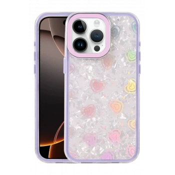 Apple iPhone 15 Pro Max Uyumlu Lumi Desenli Kapak - Mor