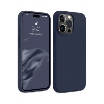 Apple iPhone 15 Pro Uyumlu Kılıf First Silikon - Lacivert